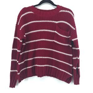 American Eagle Dark Academia Oversized Chunky Fisherman Knit Striped Sweater XS